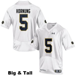 Notre Dame Fighting Irish Men's Paul Hornung #5 White Under Armour Authentic Stitched Big & Tall College NCAA Football Jersey IXS7899XX